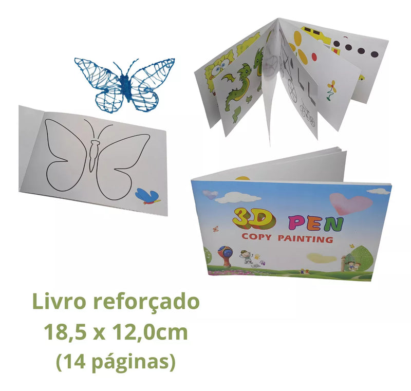 100M Refil Pla, Tapete Gabarito e Livro Para Caneta Impressora 3d