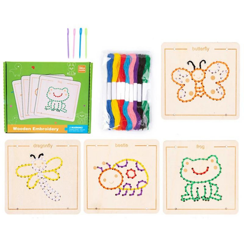 Brinquedos Montessori Jogo de Bordar para Crianças