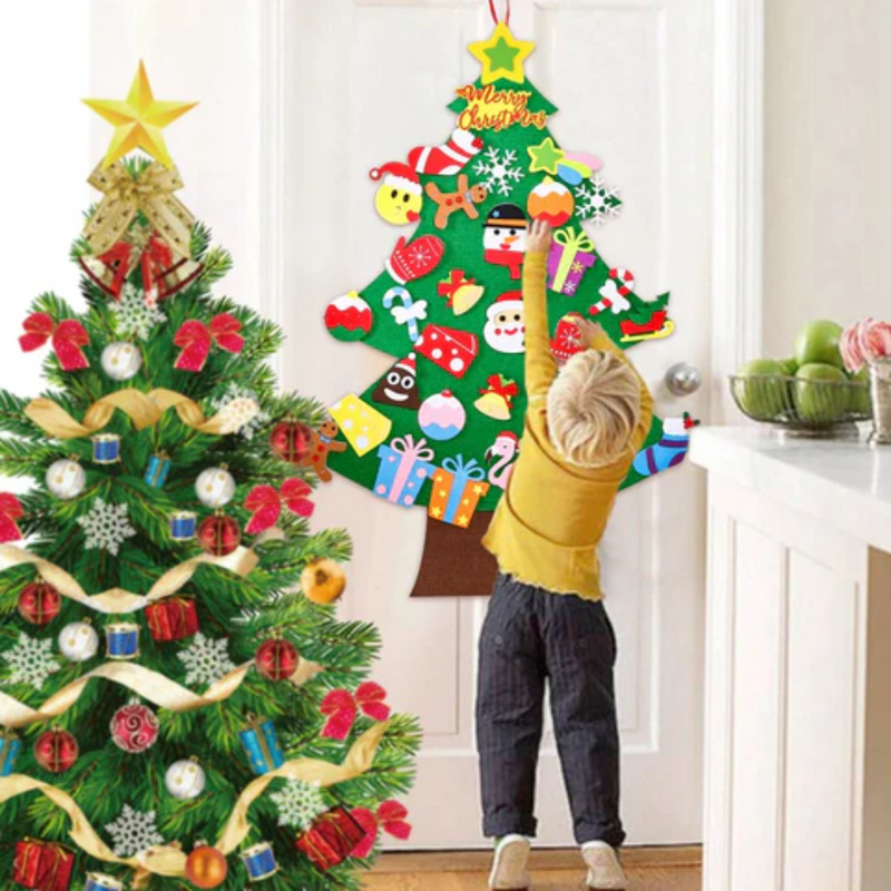 Árvore de Natal Montessori 32 Peças + Pisca Pisca