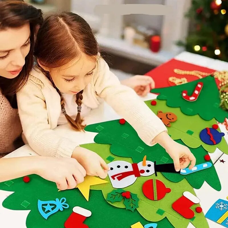 Árvore de Natal Montessori 32 Peças + Pisca Pisca