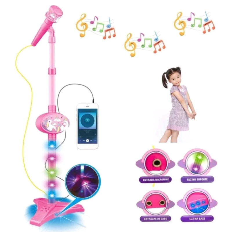 Brinquedo Microfone Infantil c/ Pedestal - KidStar