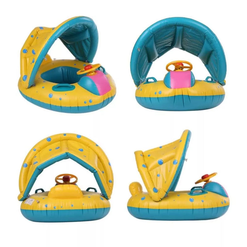 Boia Bote Inflavel Protecao UV Para Bebe/Infantil Carrinho Com Cobertura