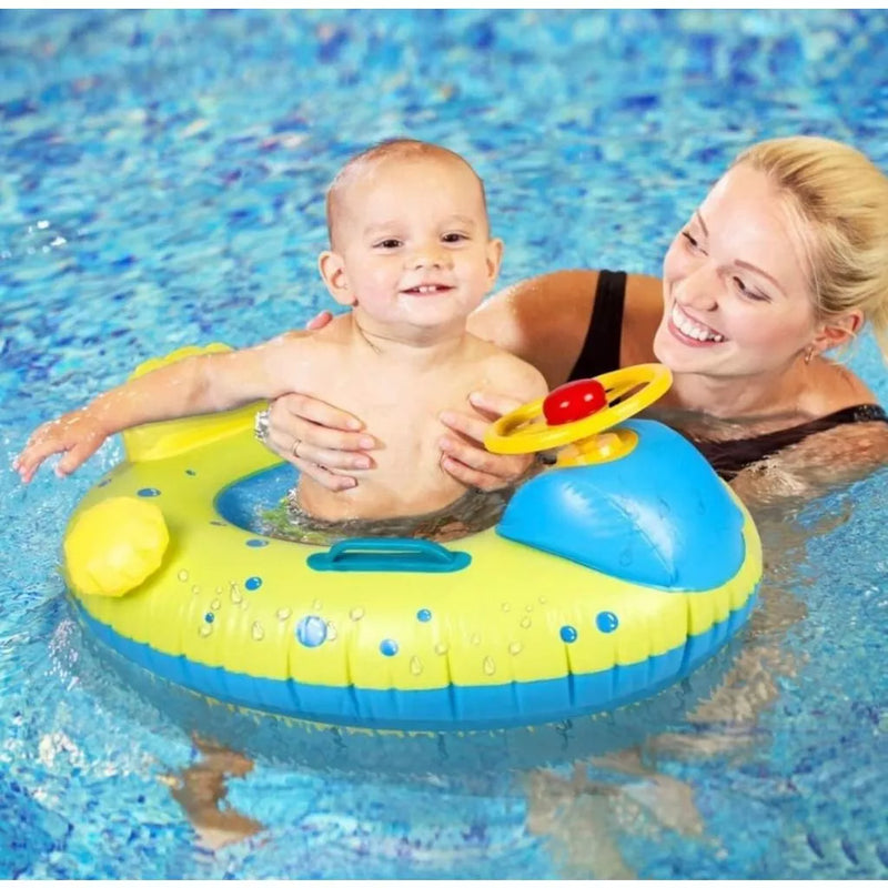 Boia Bote Inflavel Protecao UV Para Bebe/Infantil Carrinho Com Cobertura