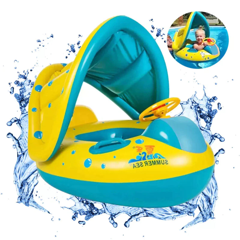 Boia Bote Inflavel Protecao UV Para Bebe/Infantil Carrinho Com Cobertura